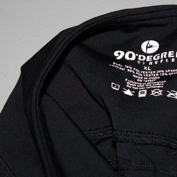 Black 90 Degree High Waist Leggings Size XL Worn 1 Time - Picture 2 of 5